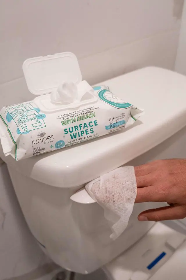 Alt view image 5 of 7 - CLEAN 1 Pack Surface Wipes with Bleach, All-Purpose Cleaner for Bathroom, Kitchen, Office, 72 Count Soft Flow, Fresh Scent, Lint Free & Durable