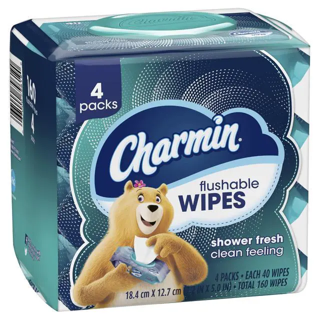 Alt view image 7 of 7 - Flushable Wipes, 160 Total Wipes (4 Packs of 40)