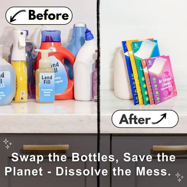 Alt view image 4 of 7 - Dissolvable Toilet Bowl Cleaner Sheets (No Bottles, Easy Clean, Quick-Dissolving, Mess-Free, Septic-Safe Cleaning for Home & Office) - 40 Sheets, Pine Scent