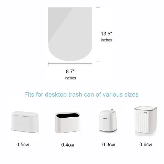 Alt view image 2 of 6 - Mini Trash Bags for Mini Trash Can,7 Rolls White Trash Bags for Desktop Wastebasket of Various Sizes,105 Count Total