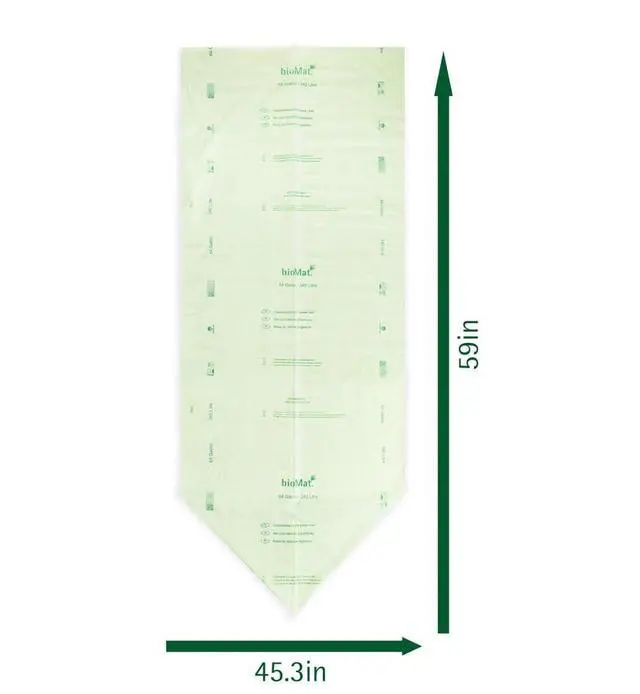 Alt view image 4 of 7 - Compostable Trash Bags 64 Gallon, 10 Count, Extra Large flat top Kitchen Food Scrap Bin Liners, BPI, CMA and OK Compost HOME certified, Meets the ASTM D6400 Standard