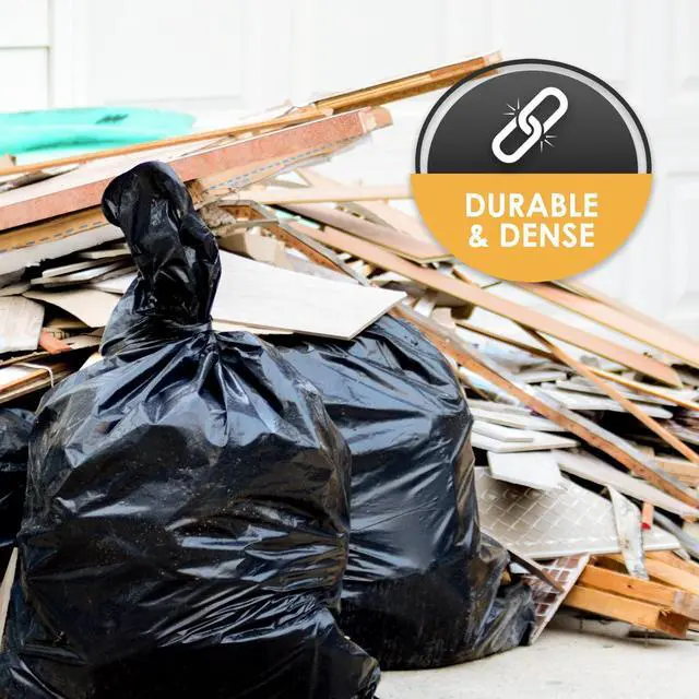 Alt view image 2 of 5 - Heavy Duty 42-Gallon Contractor Trash Bags,Tear Resistant,Black,10 Ct