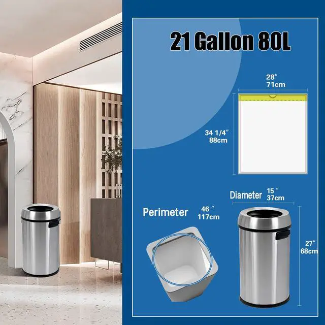 Alt view image 7 of 7 - Large Trash Bags, Big Tall heavy duty 21 Gallon/ 50-90 Liter Drawstring Trash Bags, Easy-Dispense Leaf Roll, tear-free design, Extra-Strong Unscented 30 Count for Kitchen & Household & Commercial.