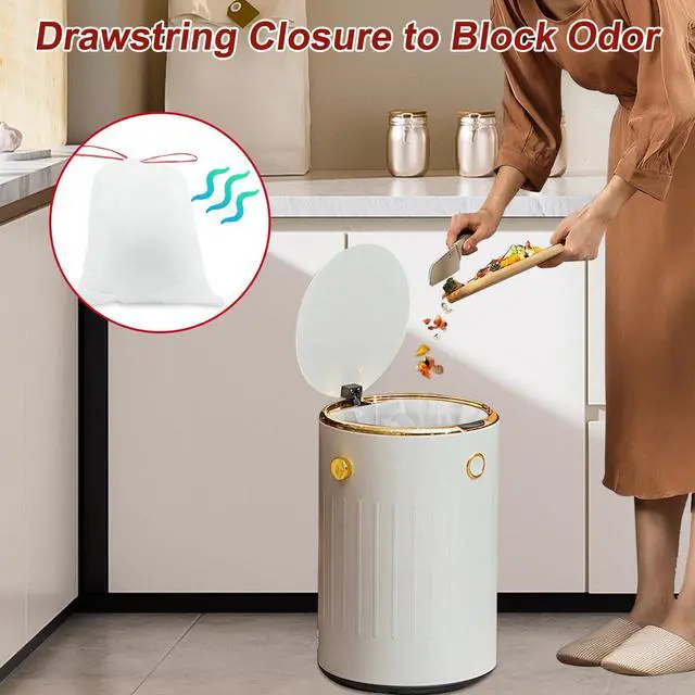 Alt view image 5 of 6 - O2frepak 4Gallon Drawstring Small Kitchen Trash Bags,Clean Fresh Scent and Heavy Duty Garbage Bags(100 Count,45x50cm)