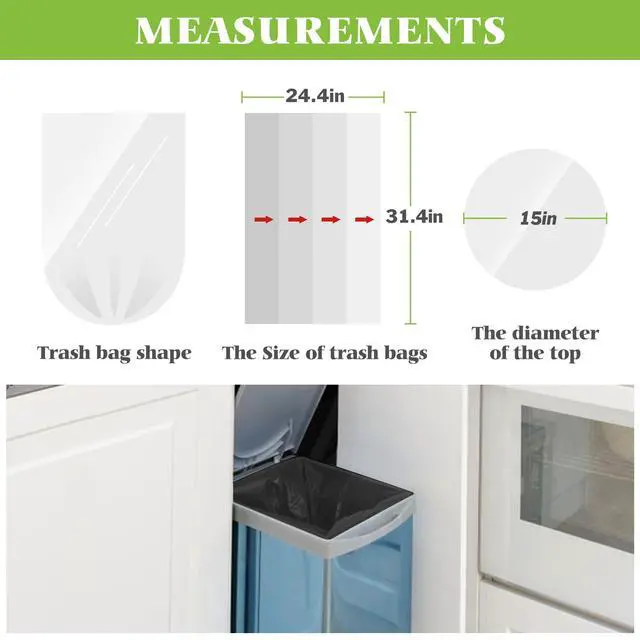Alt view image 2 of 6 - 13 Gallon 120 Count Tall Kitchen Trash Bags 10 Gal 12 Gal 13 Gal fit 50 liter Garbage Bags, Waste Basket Bags,Bathroom Trash Can Bin Liners, Plastic Bags for home office kitchen, Black