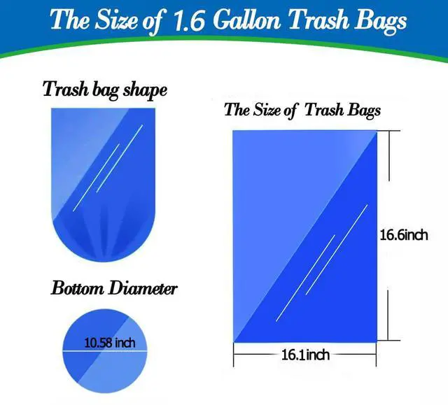 Alt view image 2 of 7 - 1.6 Gallon 120 pcs (Fit 1.3-1.6 Gal)Small Clear Trash Bags, Strong 1.3 Gallon1.5 Gallon 1.6 gallons Garbage Bags, Bathroom Trash Can Bin Liners, Mini Bags for Office, Waste Basket Liner,Fit 5-6 Liters
