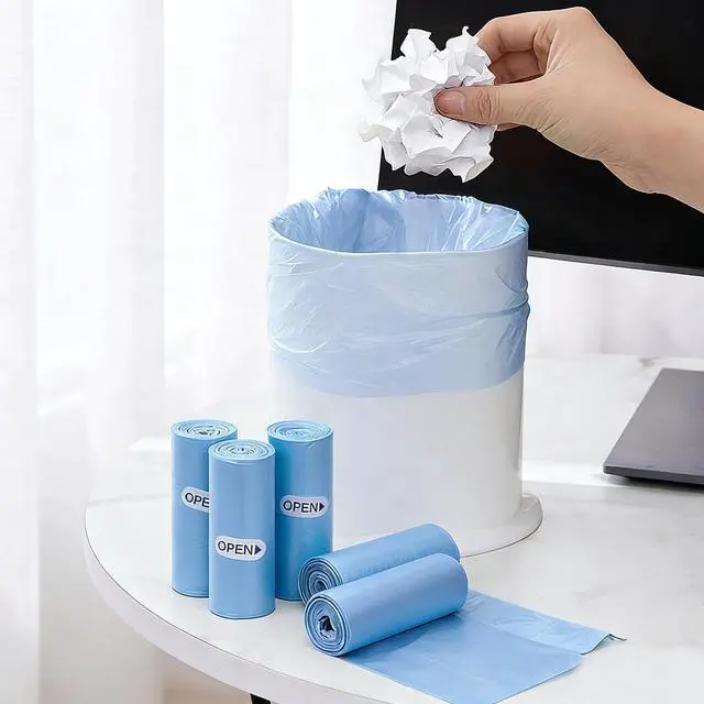 Alt view image 4 of 7 - 0.5 Gallon Mini Trash Bags, 300 Count Desktop Wastebasket Bin Liners, Small Plastic Bags for Home Office Kitchen, Blue