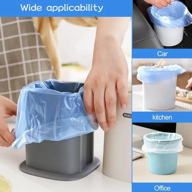 Alt view image 6 of 7 - 0.5 Gallon Mini Trash Bags, 300 Count Desktop Wastebasket Bin Liners, Small Plastic Bags for Home Office Kitchen, Blue