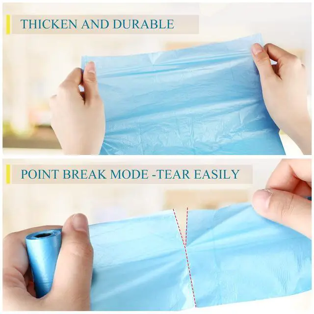 Alt view image 4 of 7 - 240 Counts Mini Trash Bags 0.5 Gallon Tiny Garbage Bags Small Pet Bags Strong Trash Bags Trash Can Liners for Car Kitchen Office Desktop Mini Trash Can Wastebasket Bin, 16 Rolls(Mixed Color)