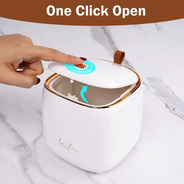 Alt view image 4 of 6 - Mini Trash Can 1.6L/0.4 Gallon with Trash Bags 180pcs, Tiny Small Desktop Trash Bin with Lid, Countertop Mini Garbage Bin for Home, Office, Kitchen, Bedroom, Bathroom (White)