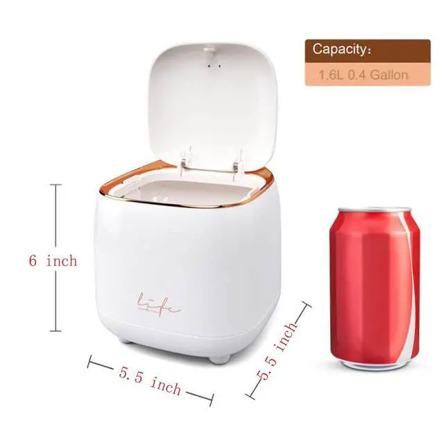Alt view image 6 of 6 - Mini Trash Can 1.6L/0.4 Gallon with Trash Bags 180pcs, Tiny Small Desktop Trash Bin with Lid, Countertop Mini Garbage Bin for Home, Office, Kitchen, Bedroom, Bathroom (White)