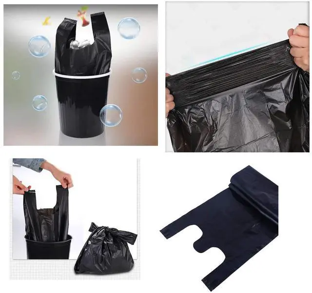 Alt view image 3 of 7 - Plastic Bags T-shirt Bags 21x11.5inch (100 Count) with Handles for Small Business Grocery Shopping Restaurants Convenience Stores Unscented (100pcs)