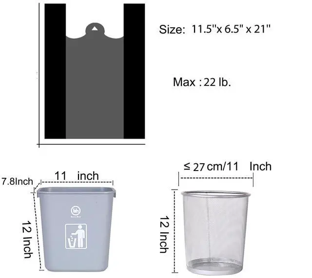 Alt view image 7 of 7 - Plastic Bags T-shirt Bags 21x11.5inch (100 Count) with Handles for Small Business Grocery Shopping Restaurants Convenience Stores Unscented (100pcs)