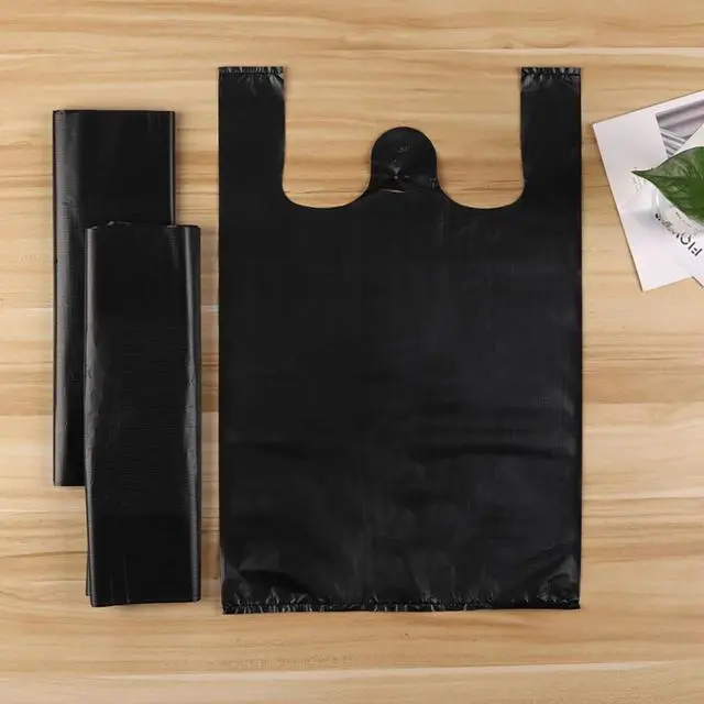 Alt view image 6 of 7 - Plastic Bags T-shirt Bags 21x11.5inch (100 Count) with Handles for Small Business Grocery Shopping Restaurants Convenience Stores Unscented (100pcs)