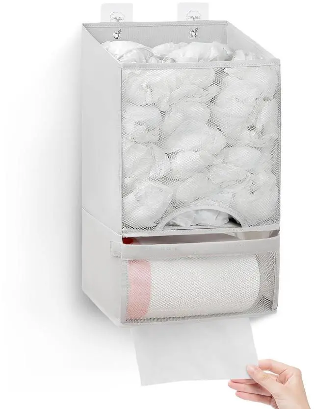 Main image of Plastic Bag Holder-Extra Large Bag Saver Dispenser Wall Mount Organizer Grocery Trash Roll Bag Holder Dispenser-Daily Storage Solution for Kitchen/Bathroom/Laundry/in-Home Recycling Bins