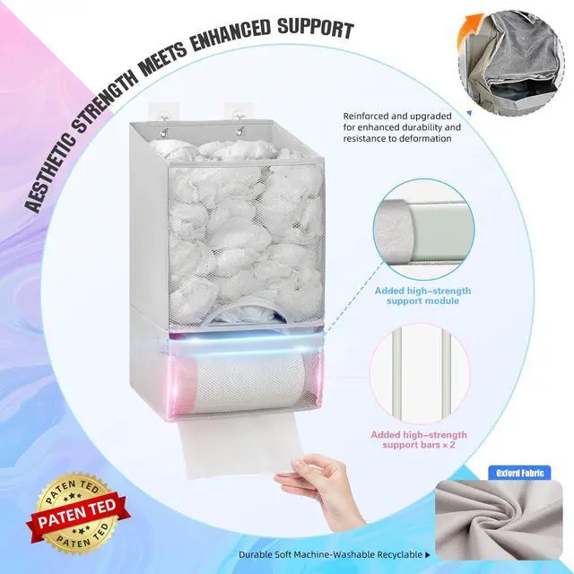 Alt view image 3 of 7 - Plastic Bag Holder-Extra Large Bag Saver Dispenser Wall Mount Organizer Grocery Trash Roll Bag Holder Dispenser-Daily Storage Solution for Kitchen/Bathroom/Laundry/in-Home Recycling Bins
