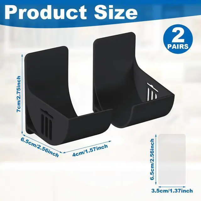 Alt view image 2 of 7 - 4pcs 2.5 Inch Small Trash Bag Holder, Plastic Trash Bag Dispenser Roll Holder Wall Mount Shopping Grocery Roll Organizer for Cabinet Kitchen Organization and Storage Rack (Black)