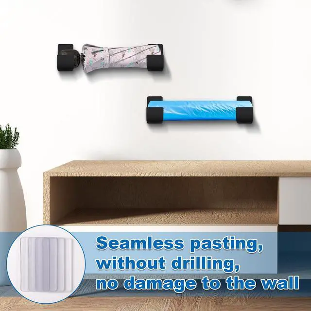 Alt view image 5 of 7 - 4pcs 2.5 Inch Small Trash Bag Holder, Plastic Trash Bag Dispenser Roll Holder Wall Mount Shopping Grocery Roll Organizer for Cabinet Kitchen Organization and Storage Rack (Black)