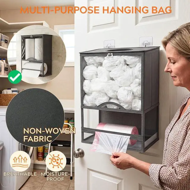 Alt view image 4 of 7 - Plastic Bag Holder, Wall Mounted Grocery Bag Holder