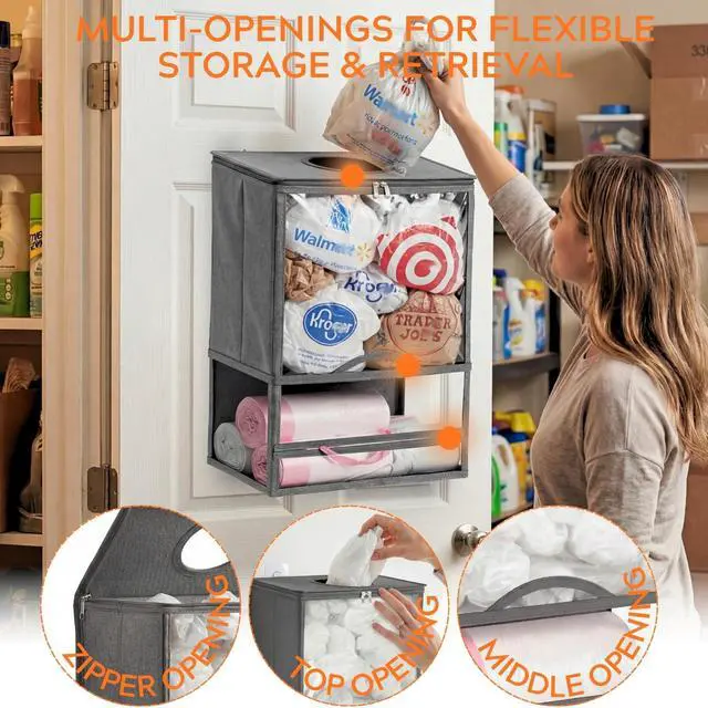 Alt view image 6 of 7 - Plastic Bag Holder, Wall Mounted Grocery Bag Holder