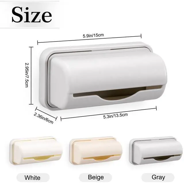 Alt view image 2 of 7 - 3Pcs Trash Bag Dispenser, Wall Mount Trash Bag Holder, Plastic Grocery Bag Holder Large Opening Design Easy to Take Out for Kitchen Bathroom Toilet,5.9 x 2.36 x 2.9