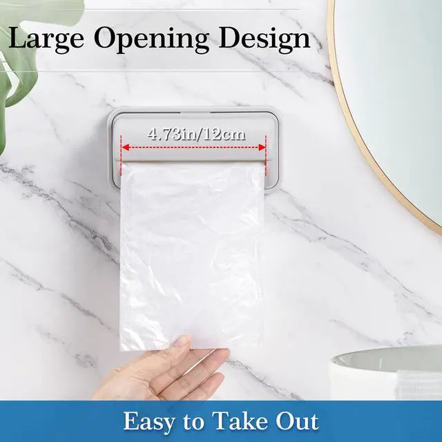 Alt view image 3 of 7 - 3Pcs Trash Bag Dispenser, Wall Mount Trash Bag Holder, Plastic Grocery Bag Holder Large Opening Design Easy to Take Out for Kitchen Bathroom Toilet,5.9 x 2.36 x 2.9