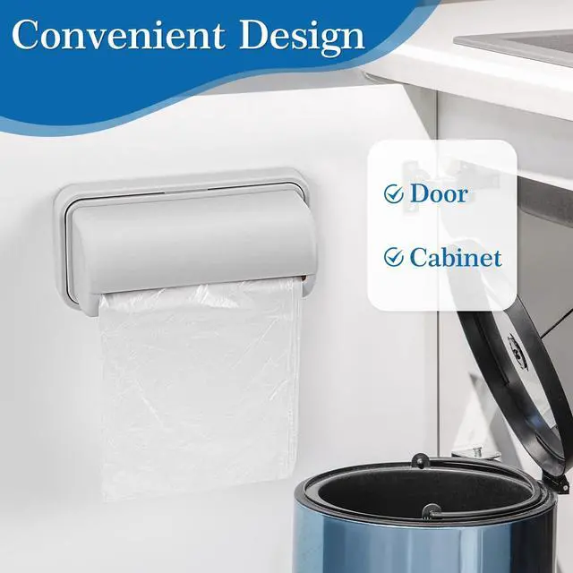 Alt view image 6 of 7 - 3Pcs Trash Bag Dispenser, Wall Mount Trash Bag Holder, Plastic Grocery Bag Holder Large Opening Design Easy to Take Out for Kitchen Bathroom Toilet,5.9 x 2.36 x 2.9