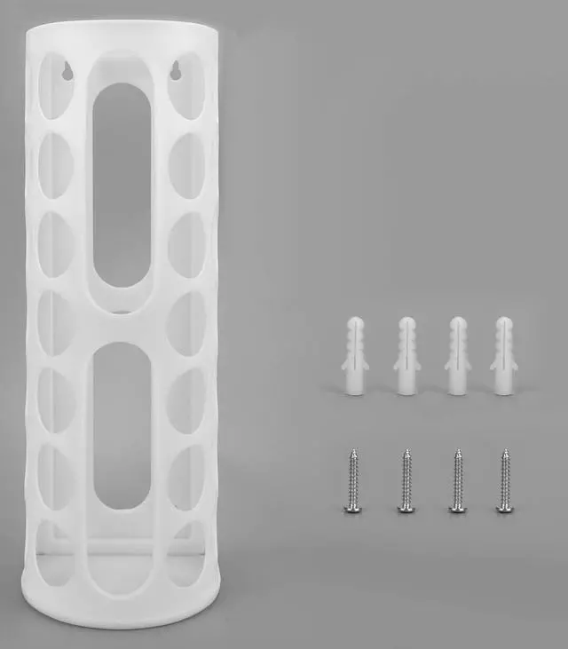 Alt view image 4 of 7 - Plastic Bag Holder for Grocery BagsLarge Capacity Plastic Bag Dispenser, Multiple Grocery Bag Storage Organizer, Wall Mount Kitchen Trash Bag Holder(White,1 pack)