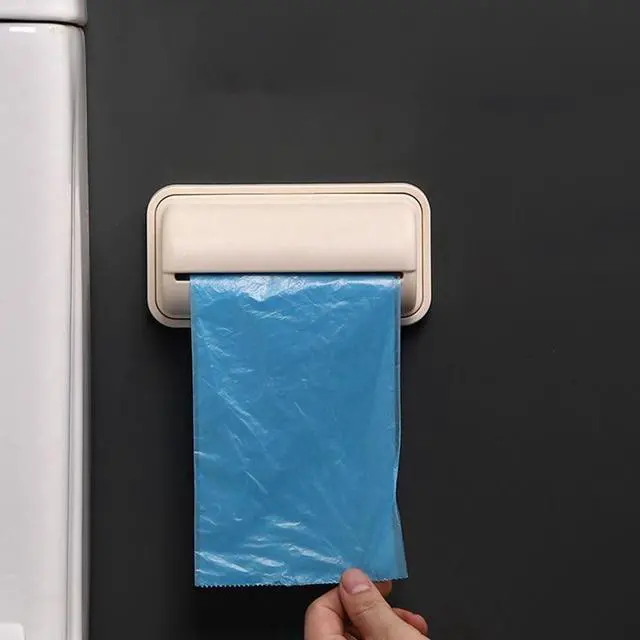 Alt view image 3 of 7 - Apricot Trash Bag Dispenser Roll Holder, Kitchen Trash Bag Dispenser Plastic Bag Holder, Wall Mount Garbage Bag Dispenser Kitchen Storage and Organization Accessories for Home Improvement
