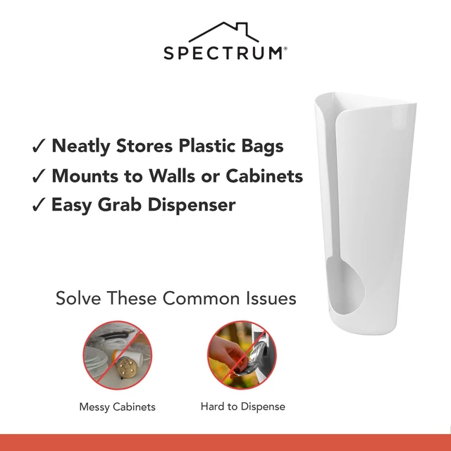 Alt view image 3 of 6 - Diversified Plastic Bag Holder, Wall Mount or Adhesive Grocery Bag Organizer, Under Sink Plastic Grocery Bag Storage & Trash Bag Organization