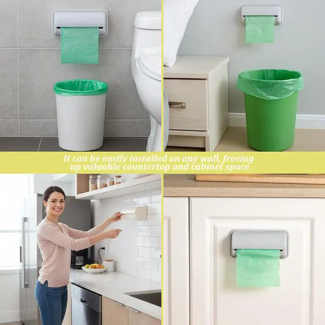 Alt view image 5 of 6 - 2 Pcs Trash Bag Dispenser,Trash Can Liner Dispenser For Bottom Of Can,Garbage Bag Dispenser For Inside Trash Can,Wall Mount Garbage Bag Dispenser Kitchen Bathroom Toilet Storage Organization
