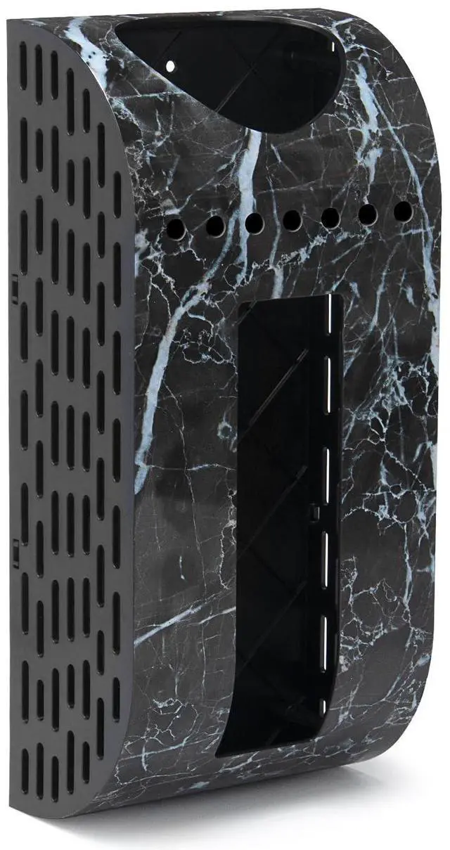 Main image of Plastic Bag Holder Black Marble-Look Wall Mount Grocery Bag Holder for Plastic Bags, Easy Install Grocery Bag Storage Dispenser for Wall, Door, Inside Cabinet, Space Saving Design