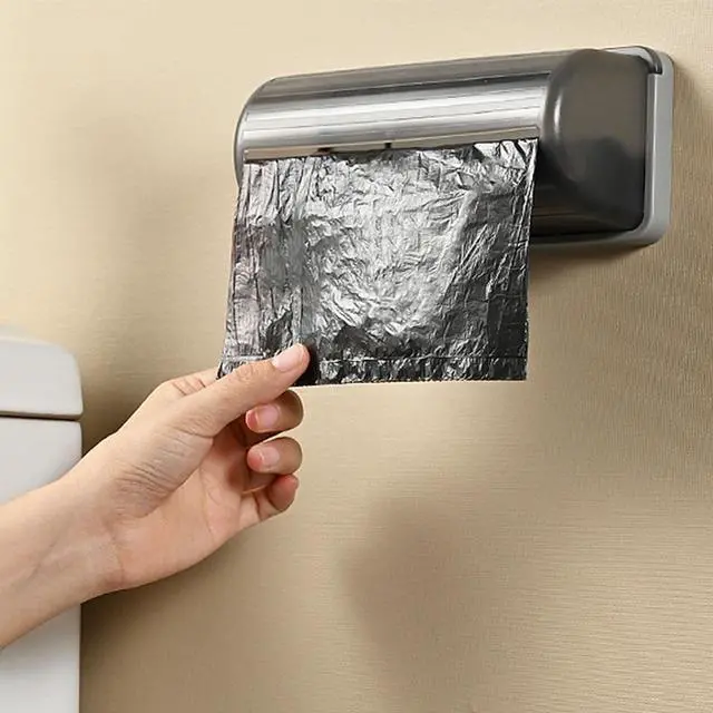 Alt view image 4 of 7 - Trash Bag Dispenser Wall Mounted,Plastic Bag Roll Holder,Garbage Bag Holder Cabinet,Kitchen Trash Can Liner Organizers, White