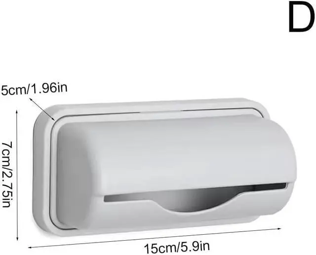 Alt view image 3 of 7 - Gray Wall Mounted Trash Bag Dispenser, Small Trash Bags Containers, Kitchen Organization Accessories, Plastic Bag Storage Holder, Extractable Garbage Bag Storage Box, Adhesive Garbage Boxes