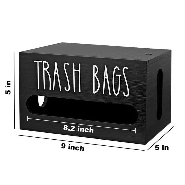 Alt view image 2 of 7 - Wooden Trash Bag Dispenser Organizer with Lid for Kitchen,Under Sink Holder