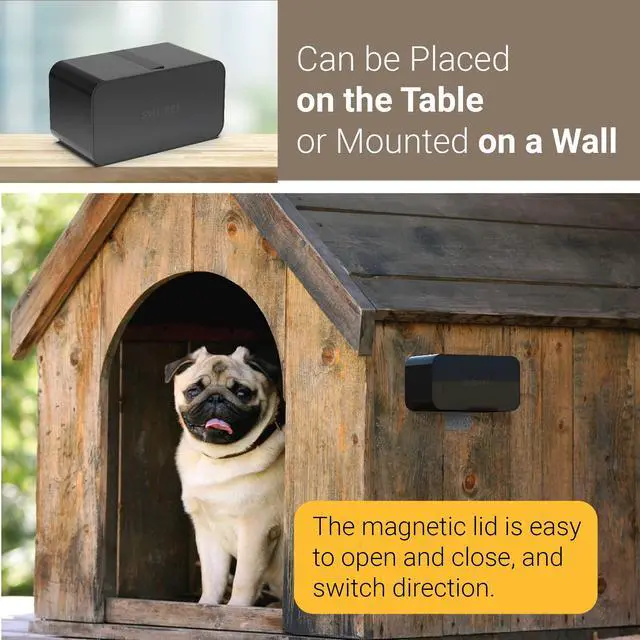 Alt view image 2 of 6 - Dog Poop Bag Dispenser, Wall Mount Waste Bag Dispenser, Holds 8 Rolls of Waste Bags, Indoor/Outdoor Wall mount or Place on the Table (Black, Dispenser only)