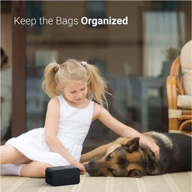 Alt view image 6 of 6 - Dog Poop Bag Dispenser, Wall Mount Waste Bag Dispenser, Holds 8 Rolls of Waste Bags, Indoor/Outdoor Wall mount or Place on the Table (Black, Dispenser only)