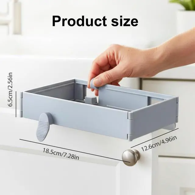 Alt view image 6 of 6 - 2Pcs Foldable Trash Bag Holder No Drill Adhesive Rack For Kitchen Cabinet Door