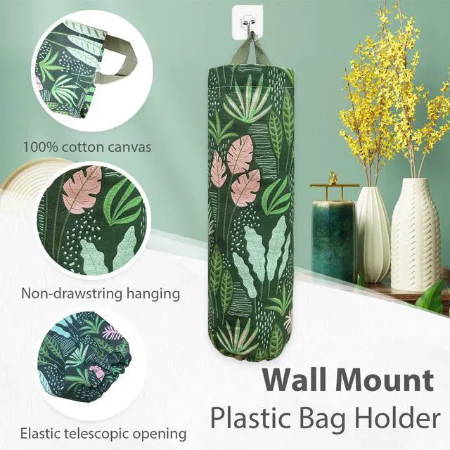 Alt view image 4 of 6 - Plastic Bag Holder, Reusable Grocery Bag Organizer, Wall Mount, 1 Pack, Seaweed