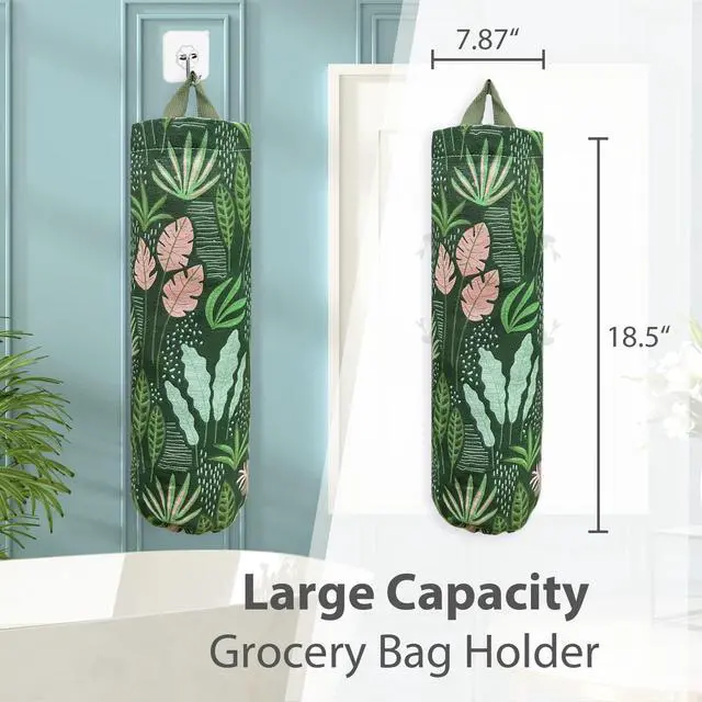 Alt view image 2 of 6 - Plastic Bag Holder, Reusable Grocery Bag Organizer, Wall Mount, 1 Pack, Seaweed