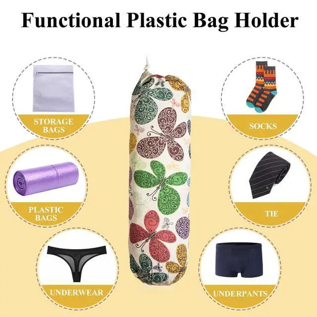 Alt view image 4 of 7 - Plastic Bag Holder, Wall Mount Grocery Bag Organizer Dispenser, Heavy Duty Storage Holder for Home Kitchen Camper