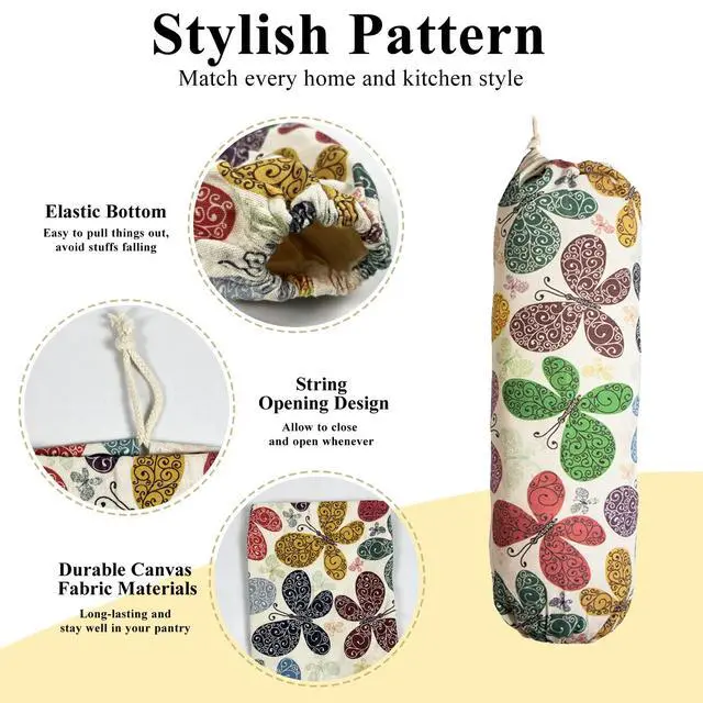 Alt view image 2 of 7 - Plastic Bag Holder, Wall Mount Grocery Bag Organizer Dispenser, Heavy Duty Storage Holder for Home Kitchen Camper