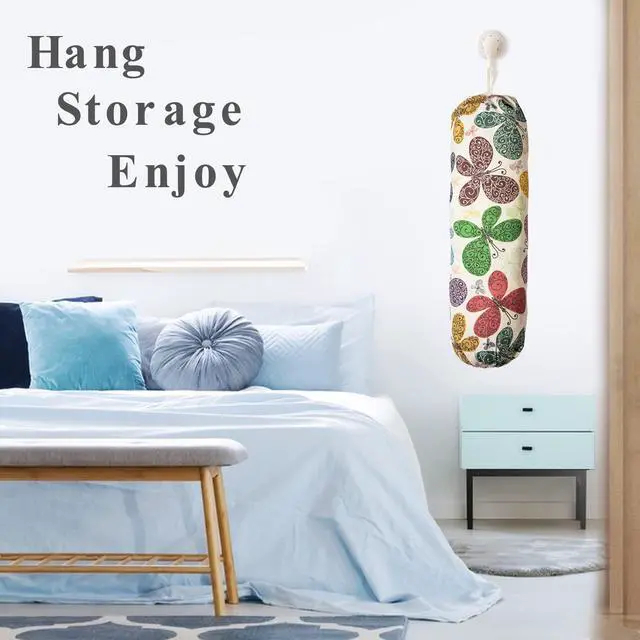 Alt view image 7 of 7 - Plastic Bag Holder, Wall Mount Grocery Bag Organizer Dispenser, Heavy Duty Storage Holder for Home Kitchen Camper