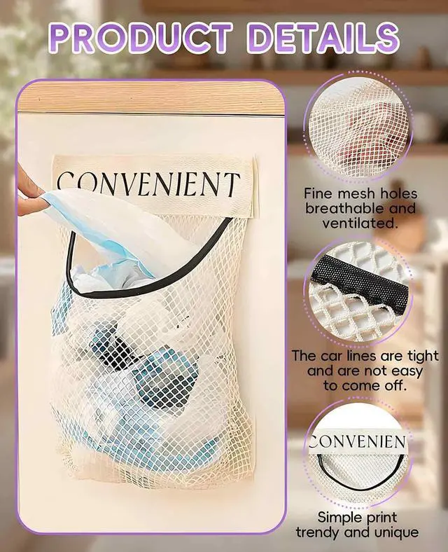 Alt view image 3 of 7 - 2 Pack Grocery Bag Holder for Plastic Bags, Shopping Bag Storage Dispenser under Sink with Sticky Wall Mount