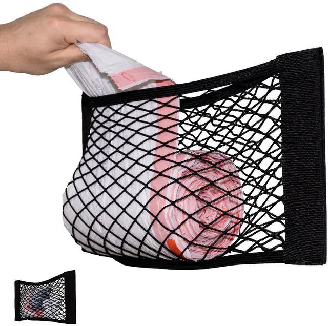 Main image of Extra Large Trash Bag Holder Mesh Storage Net Grocery Bag Organizer Dispenser for Aluminum Foil, Garbage Bag, Plastic Wrap, Shopping Bag Under Sink Cargo Organizers for Home and Wall Mounted
