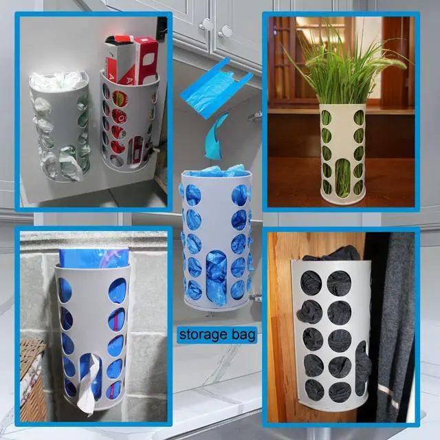 Alt view image 4 of 6 - Kitchen Sink & Closet Grocery Plastic Bag Holder & Dispenser, Wall-Mounted Space Saver