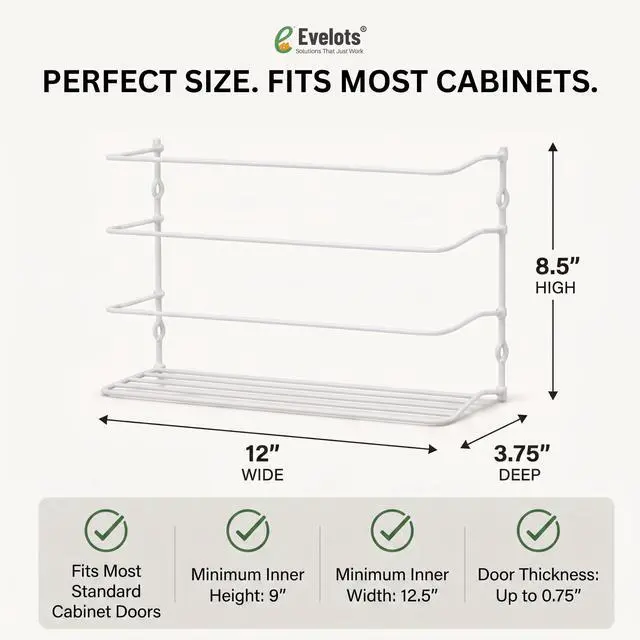 Alt view image 2 of 6 - Kitchen Wrap & Food Bag Organizer Basket, Wall or Cabinet Door Mount, 1-Pack - White