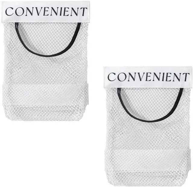 Main image of 2Pcs Sticky Wall Mount Trash Bag Holder Dispenser - Under Sink & Cabinet Door Adhesive Organizer for Kitchen, Bathroom, Car, Laundry - Reusable Mesh Storage Bags JREEPEE