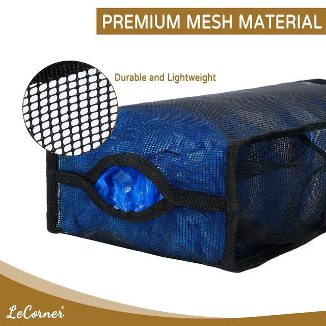 Alt view image 4 of 7 - Plastic Bag Holder, Large Capacity Grocery Bag Holder, Breathable Mesh Plastic Bag Holders for Grocery Bags Storage, Lightweight Trash Bag Holder Dispenser Organizer, Black