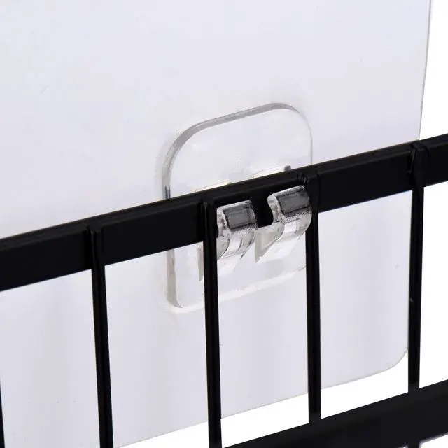 Alt view image 4 of 5 - Wall Door Adhesive Kitchen Wrap Organizer Rack, No Drilling, Black